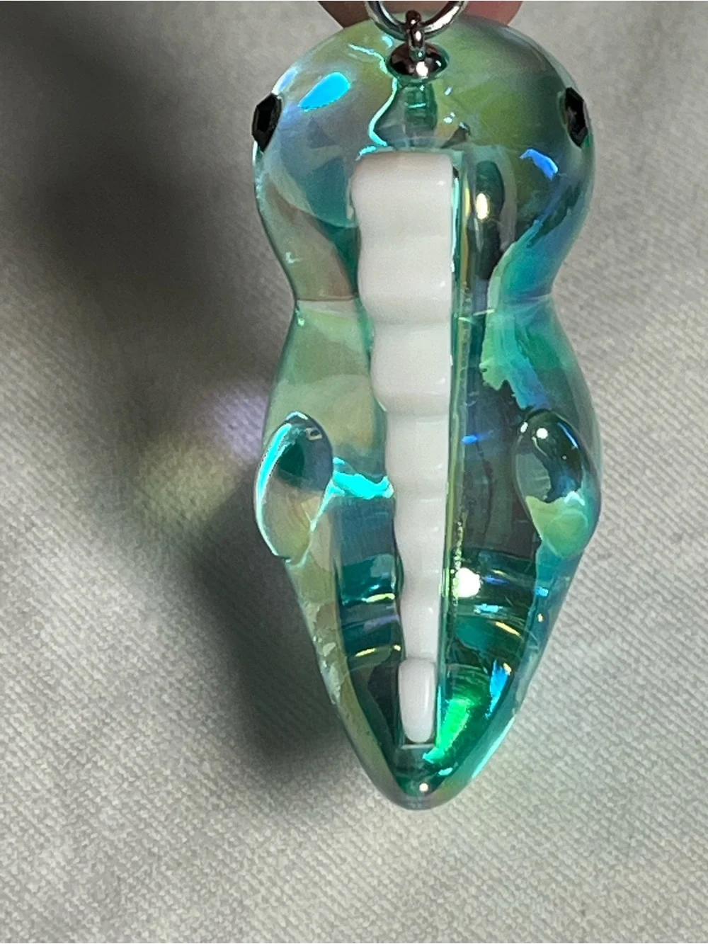 Clear Green Dinosaur Keychain/Bag Charm - Picture 2 of 4